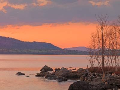 MHTsp4 Flagstaff Lake Sunset with Blanchard Mountain
