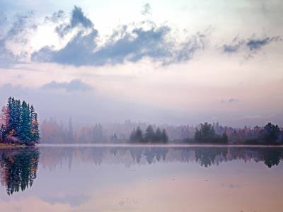 SLf177 Flagastaff Lake Fog to the North