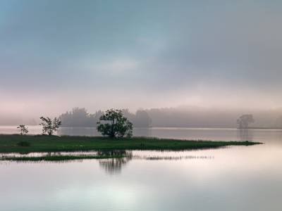 SLsu8 Flagstaff Lake with Fog