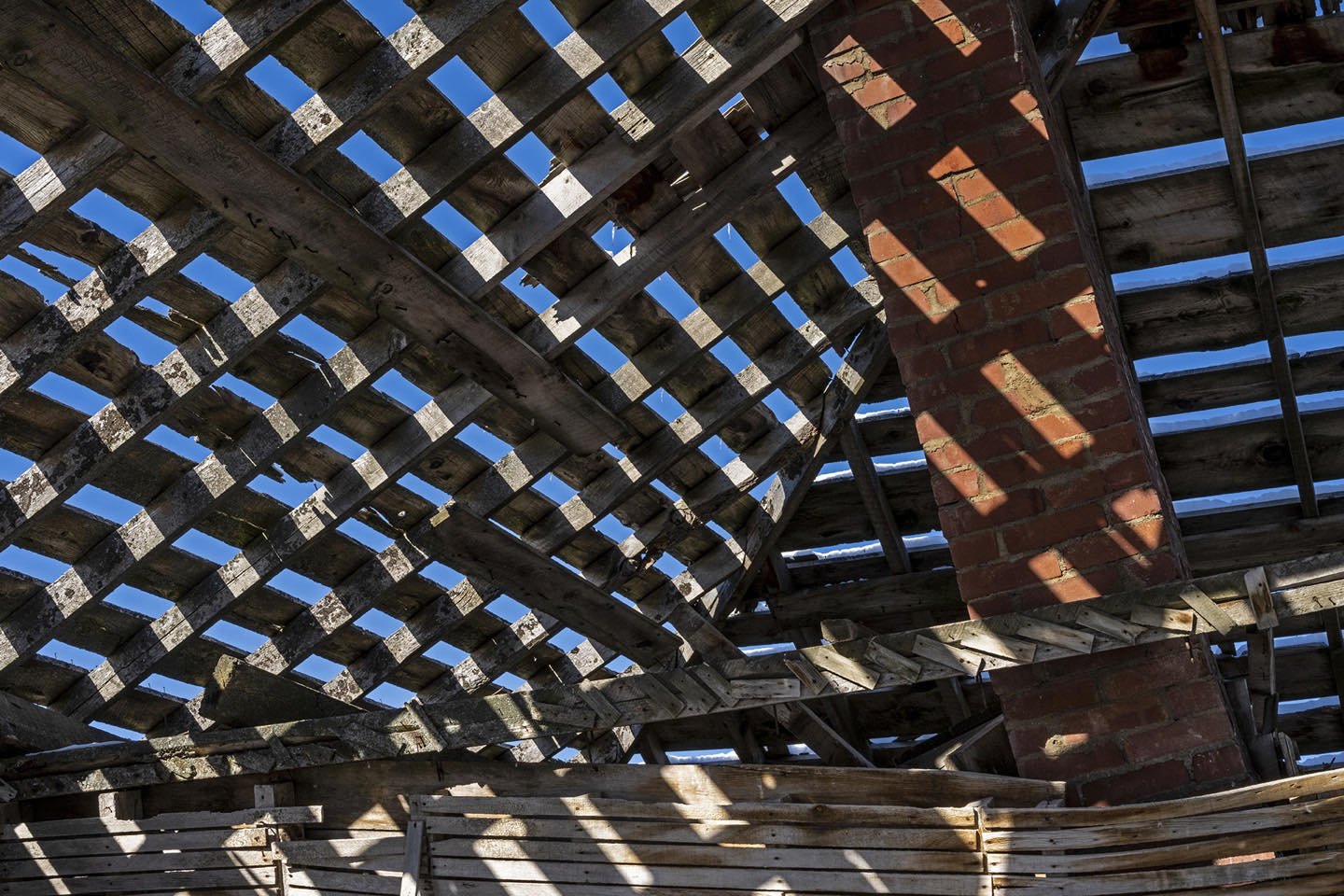 Interior of the abandoned house we call “Windblown” on our ski route to the Teton River in Teton Valley, Idaho. We skied close to the decaying structure and Cindy Orcutt recorded its present condition. It won’t stand much longer. #windblown #victoridaho #tetonvalleyidaho #tetonrivervalletidaho #bestofthegemstate #orcuttphotography #historicbuildingsinidaho