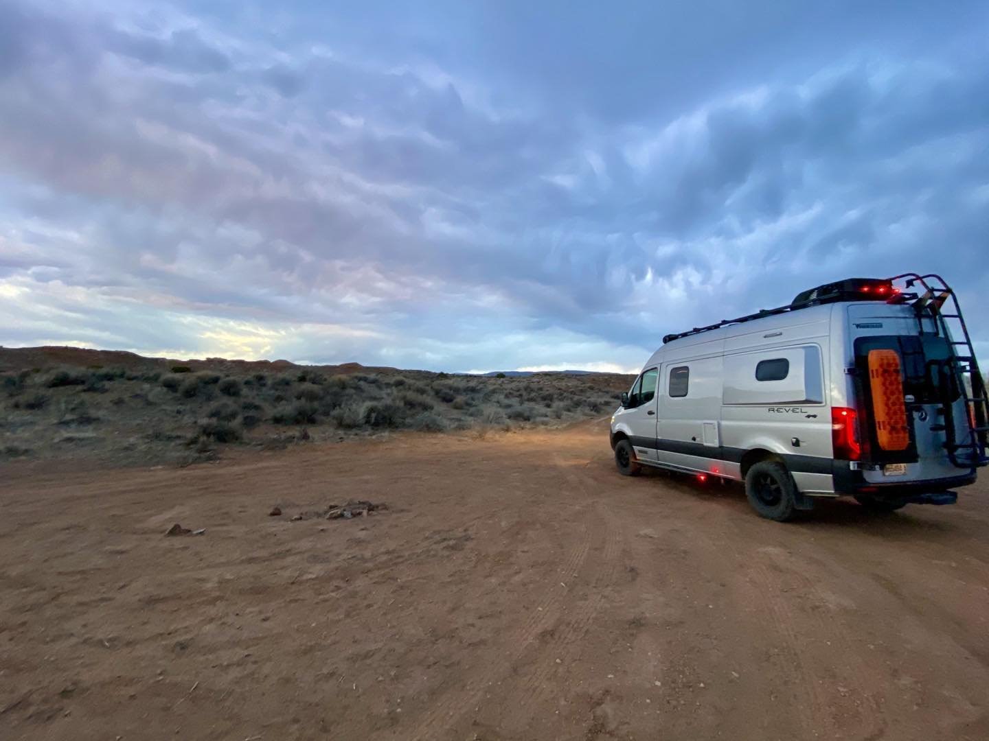We parked the van for an overnight stay on McCoy Flats road just outside Vernal, Utah last evening. Beautiful quiet, totally private spot in the red rocks. This is a popular mountain bike location with rugged undulating terrain.