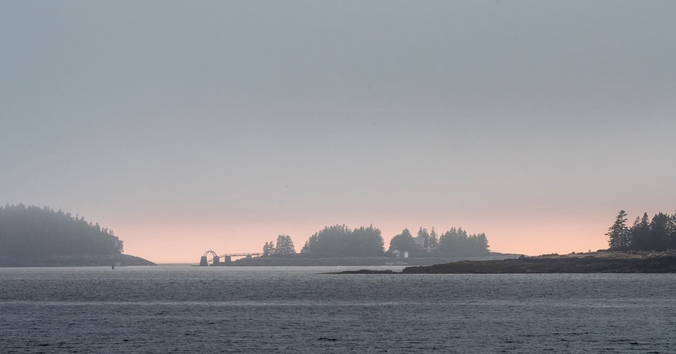 Looking west from Frazer Point on Schoodic Peninsula, a less traveled part of Mt. desert Island on low sky evening. #mt. desertisland #schoodicpeninsula #frazerpoint #downeastmaune